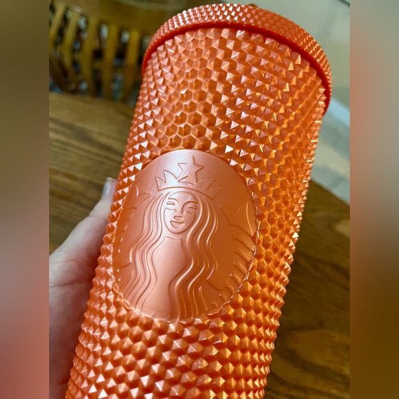 2022 Starbucks Fall Pearl Orange Studded Tumbler - 24 oz Venti - Picture 3 of 8